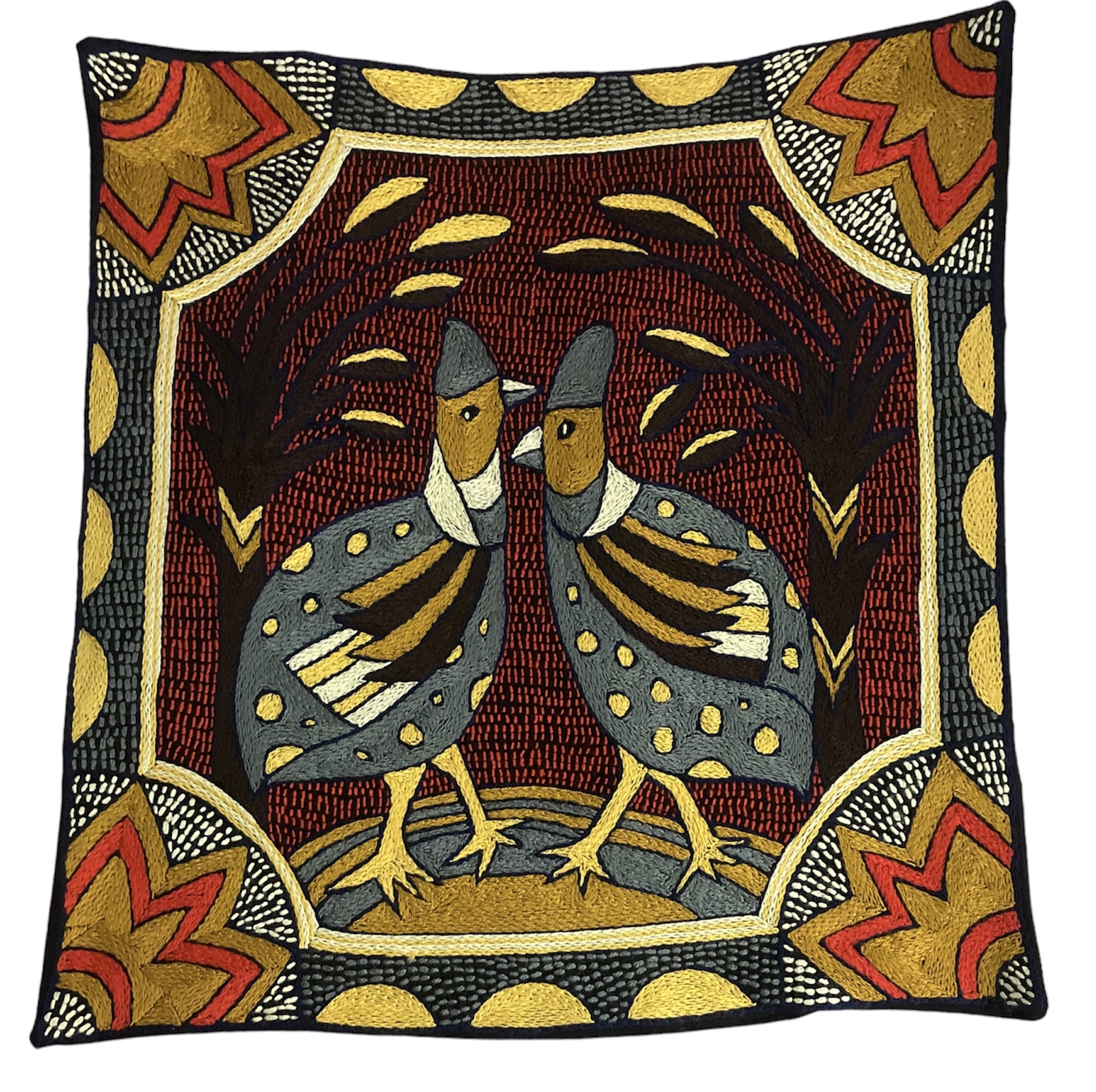 100% Hand-Embroidered Shangaan Cushion Cover  #201907