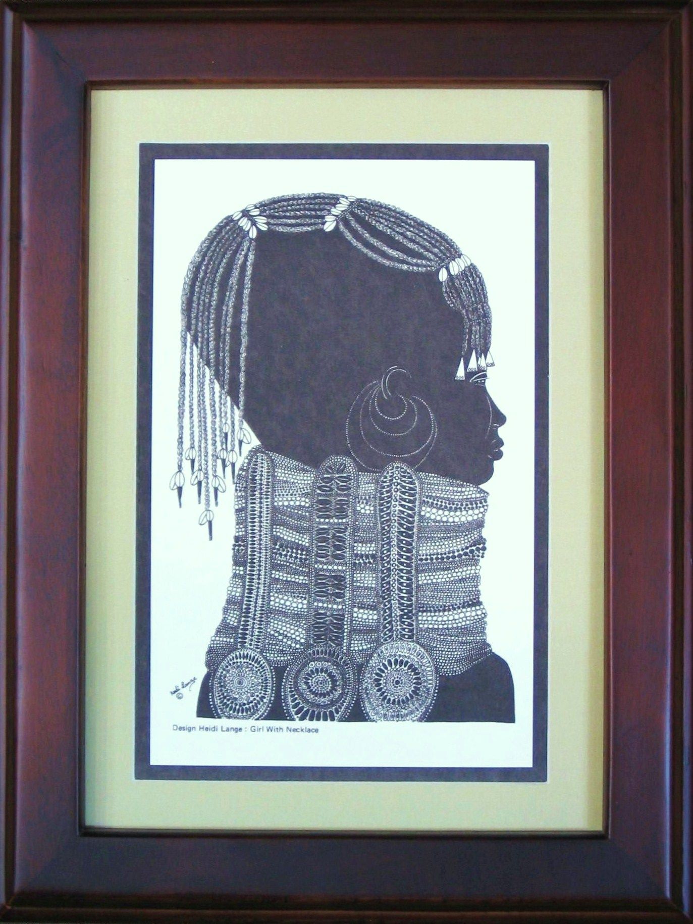 Girl with Necklace Print - Avo - Framed & Mounted