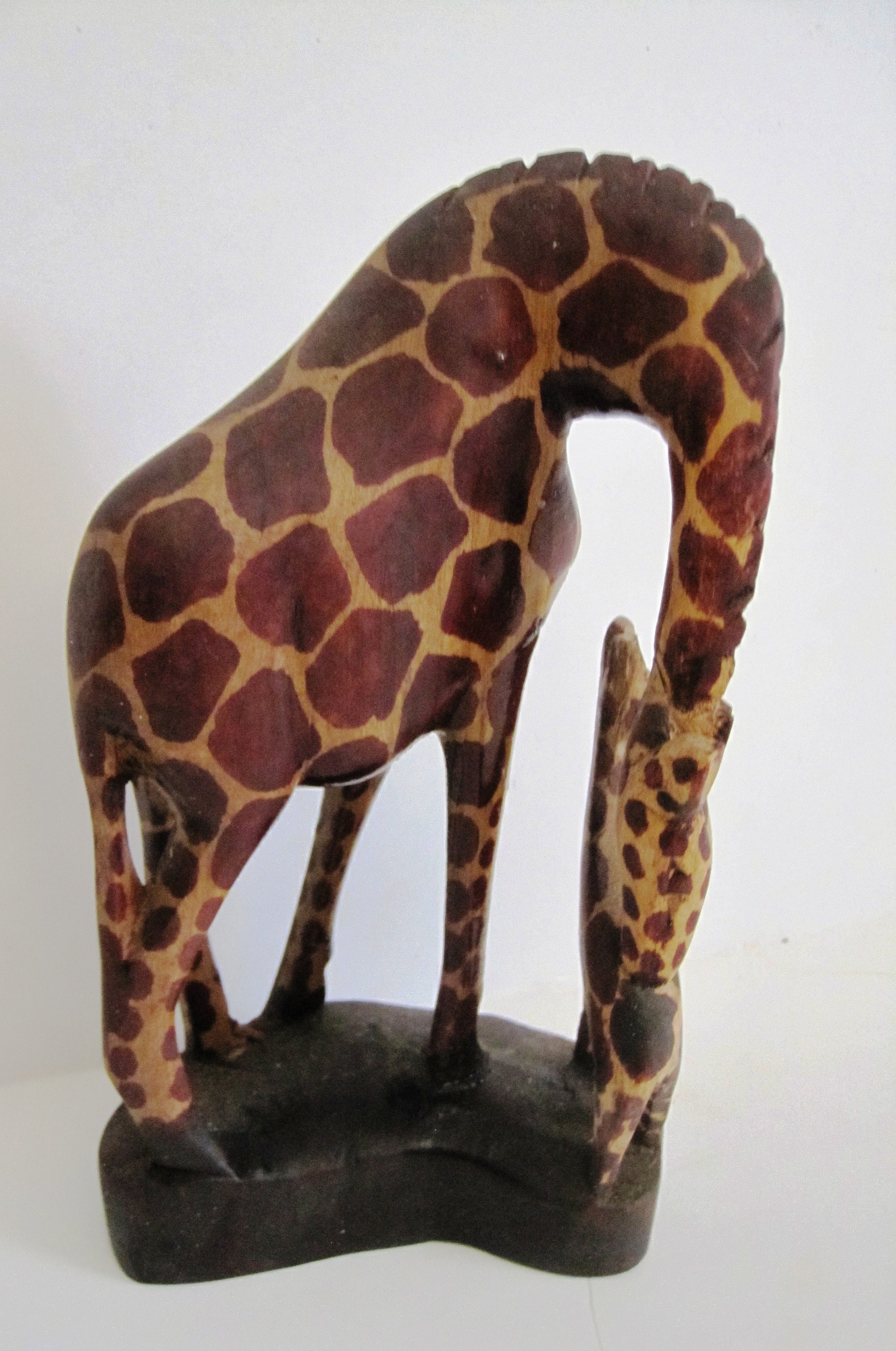 HandCarved Giraffe - Mother and Child - Small
