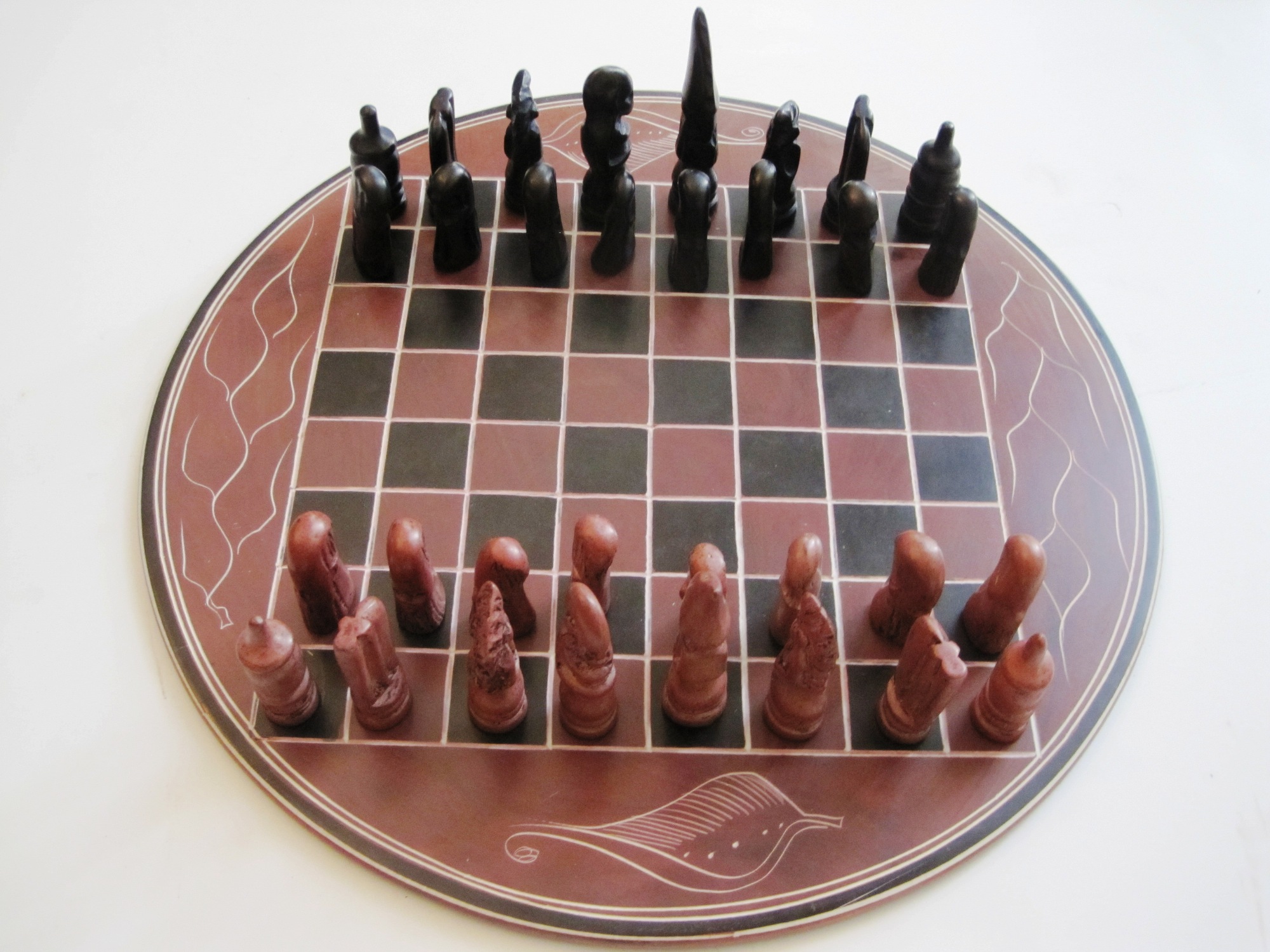 Kenya Soapstone Chess Set - Round 12"  #4