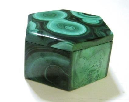Malachite Box #009 - Hexagon Design