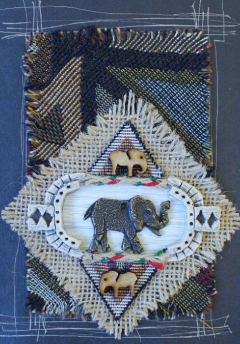 Handmade African Greeting Card - Metal Elephant