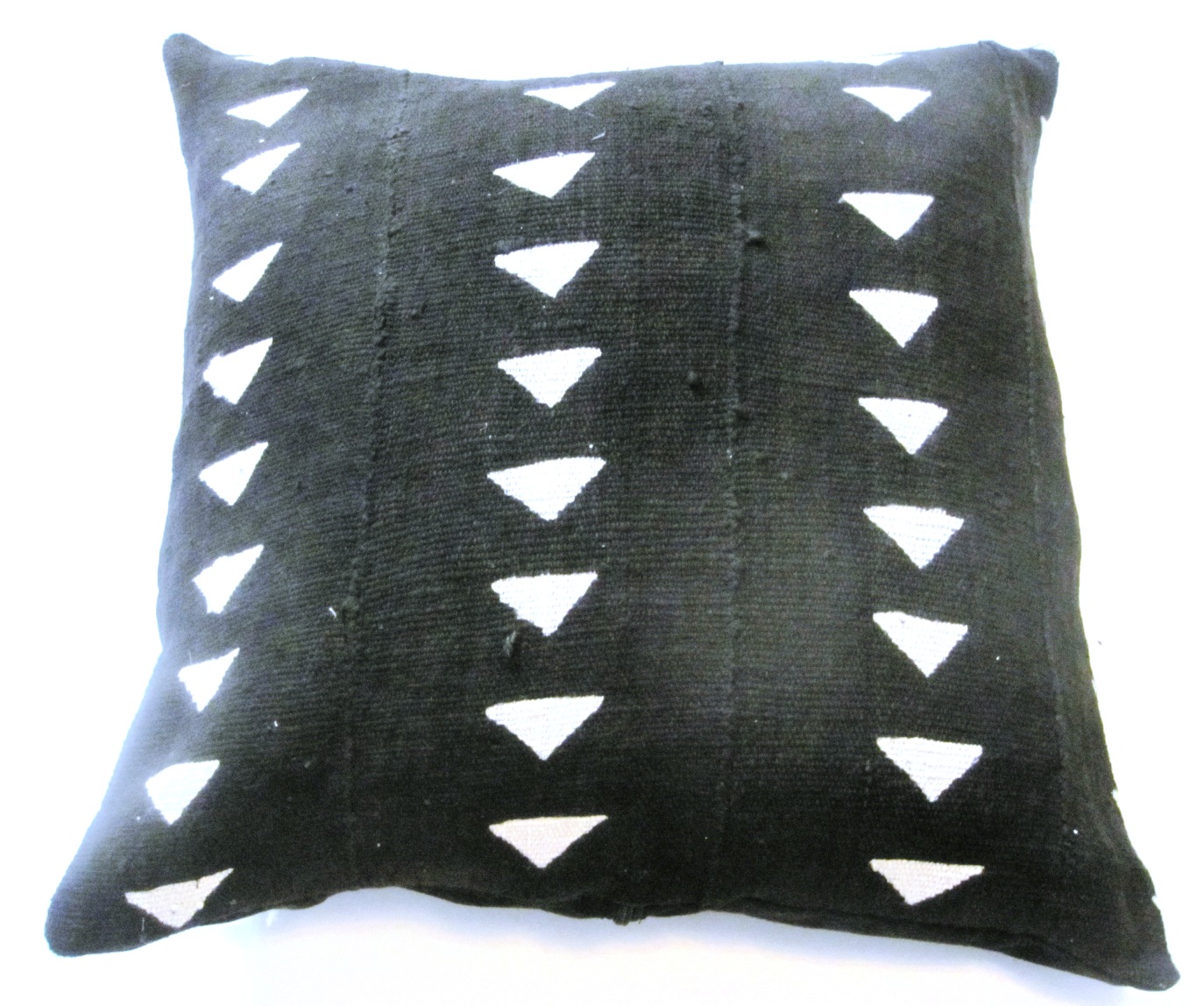 Bogolan Mud Cloth Cushion Cover - Black & White - Design #001
