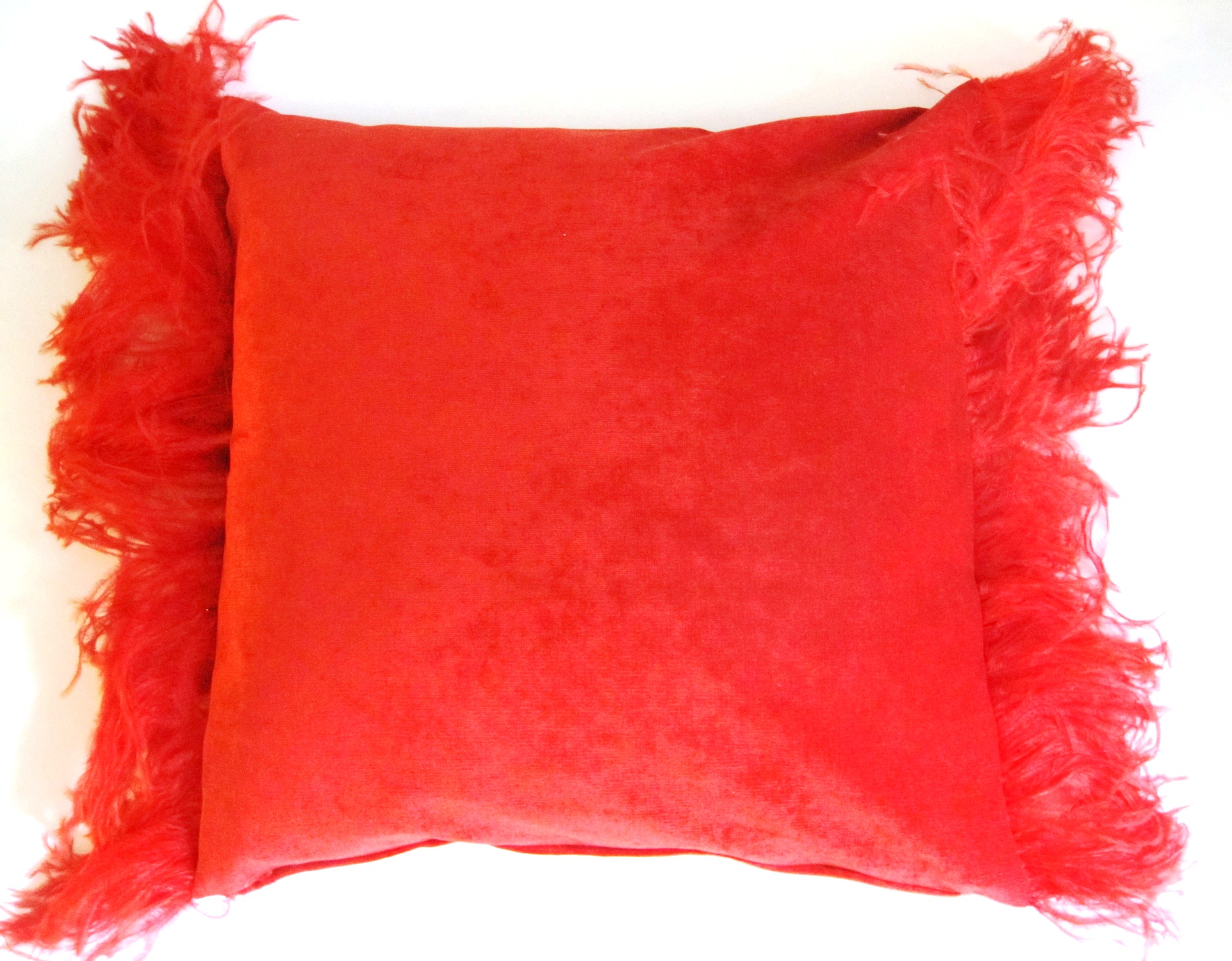 Designer Ostrich Feather Decorative Pillow - Somali