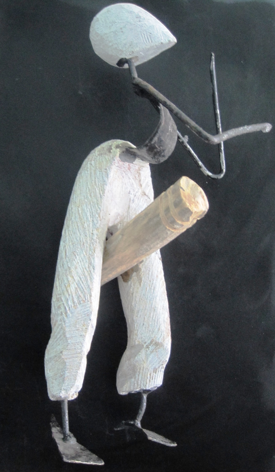 Abstract Sapolite Stone & Metal Figurine #009