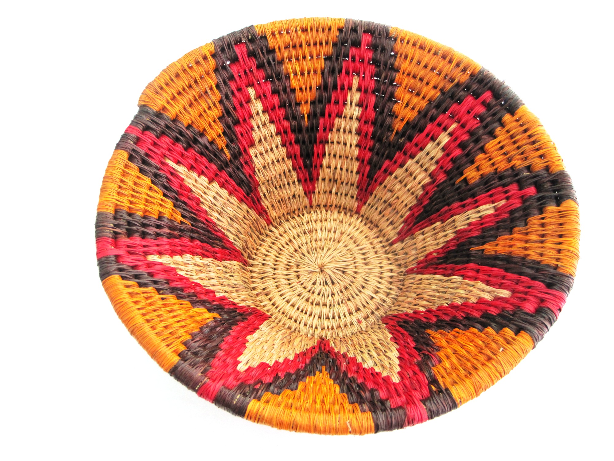 Handwoven Lutindzi Basket from Swaziland - Sunset - M