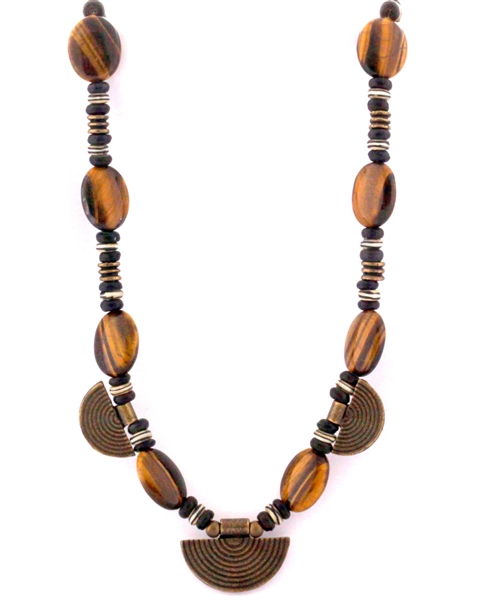 Necklace - Tigers Eye with discs