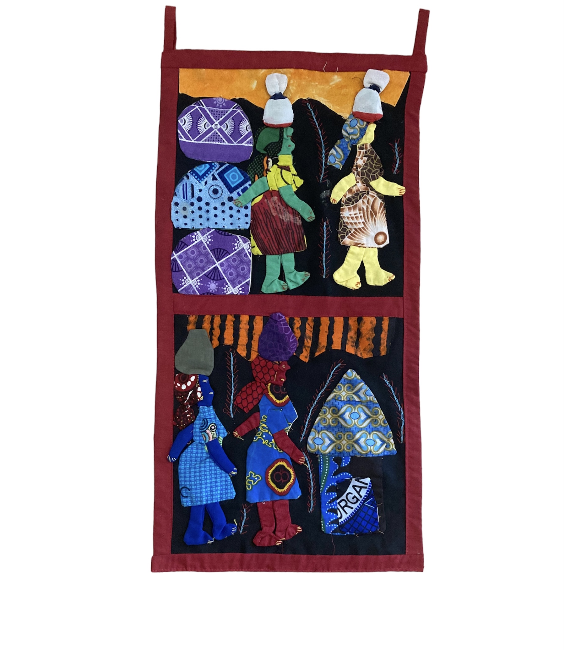 African Weya Art 2 Panel Sadza Applique #006