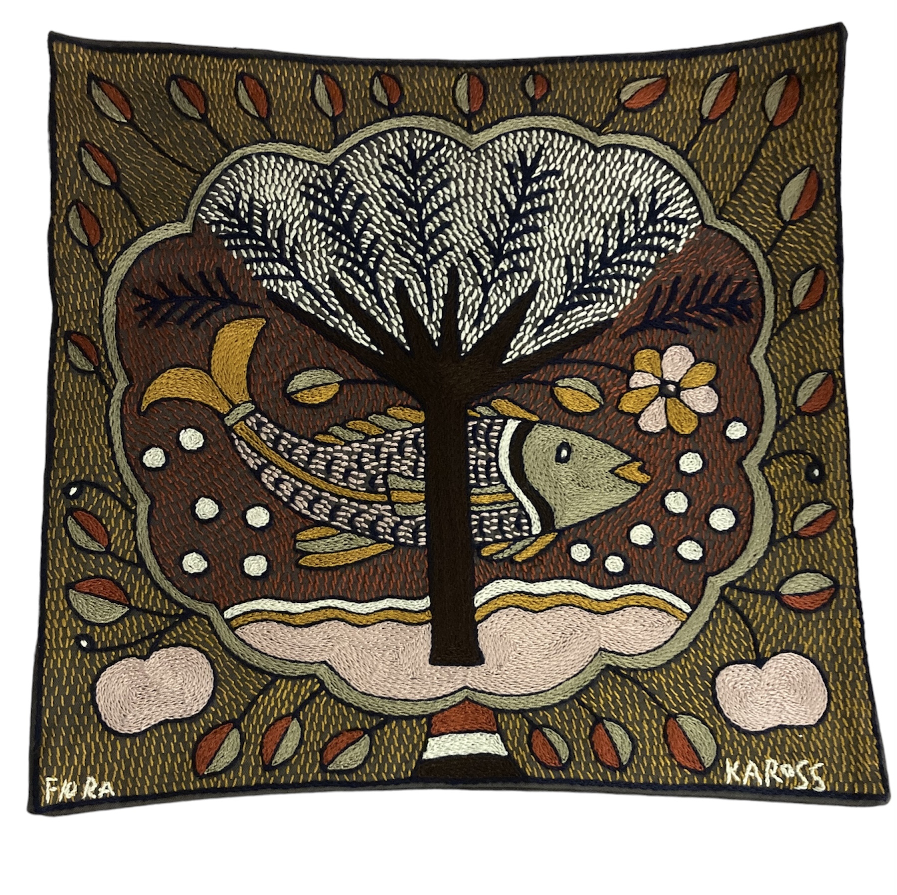100% Hand-Embroidered Shangaan Cushion Cover  #201911