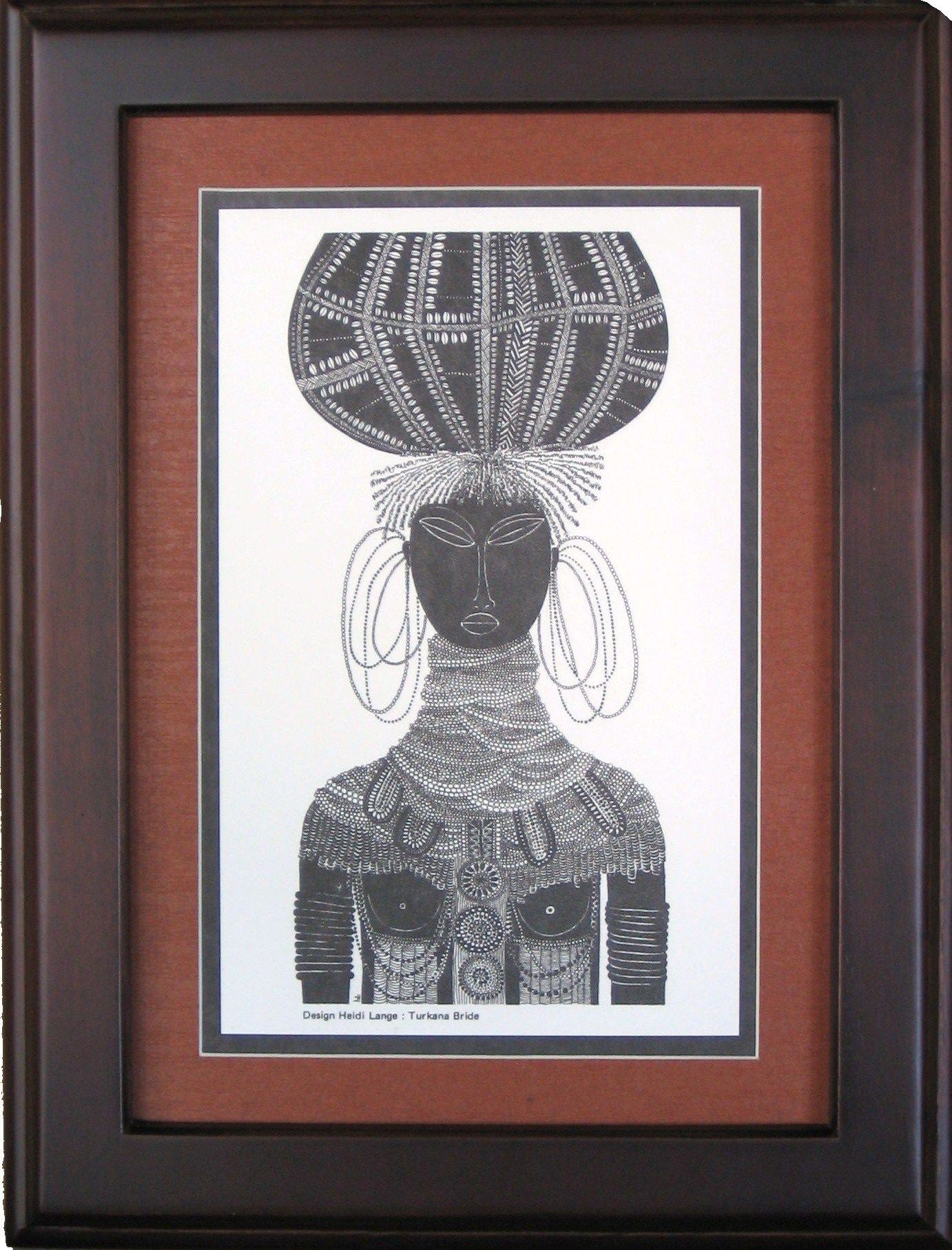 Turkana Bride Print - Tan - Framed & Mounted