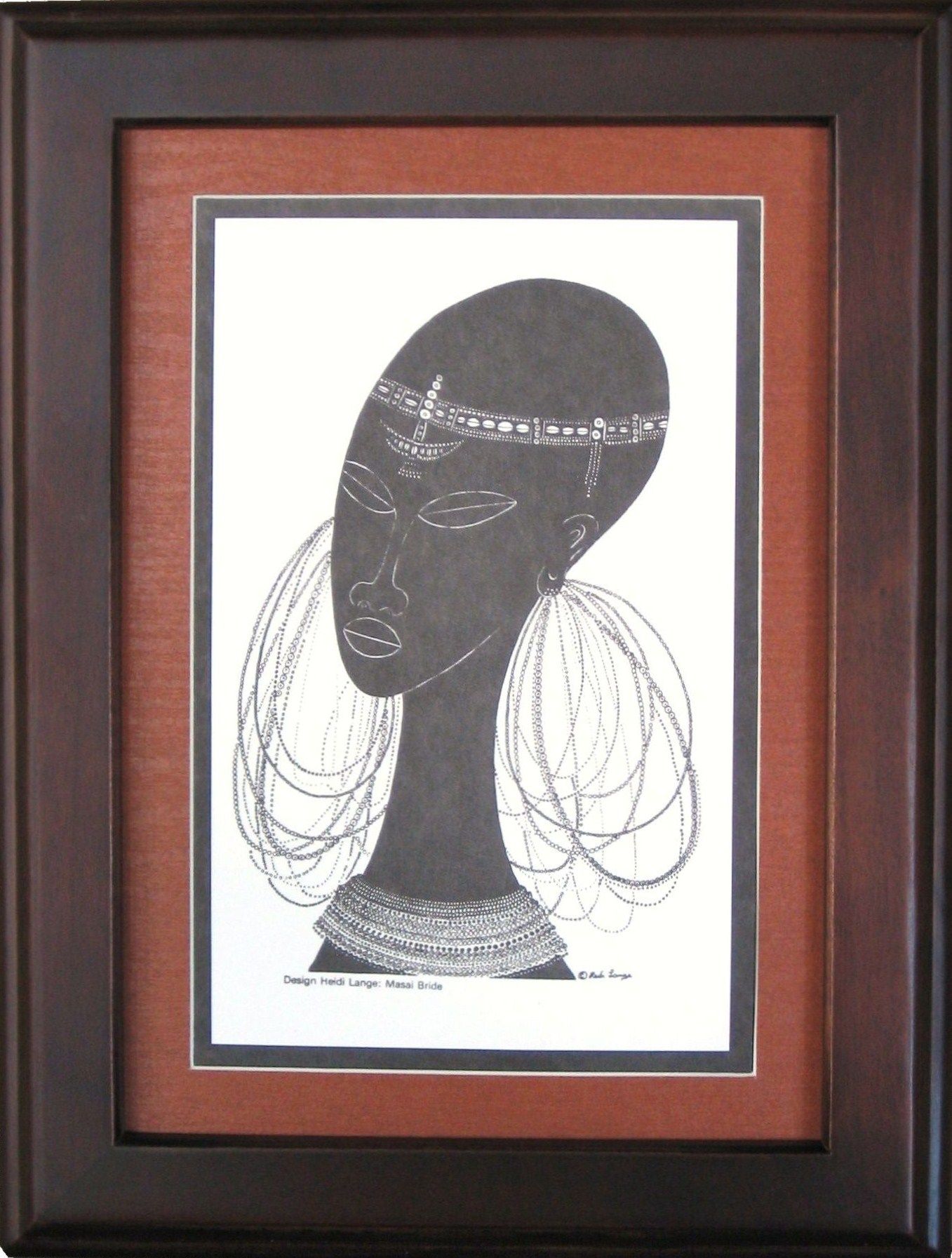 Maasai Bride Print - Tan - Framed & Mounted