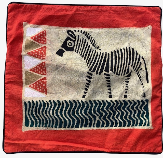 Hand Painted Cushion Cover from Zimbabwe #001
