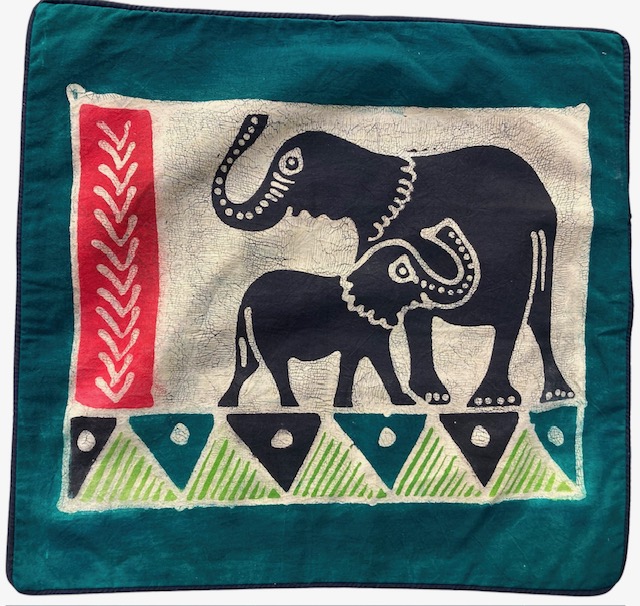 Hand Painted Cushion Cover from Zimbabwe #004