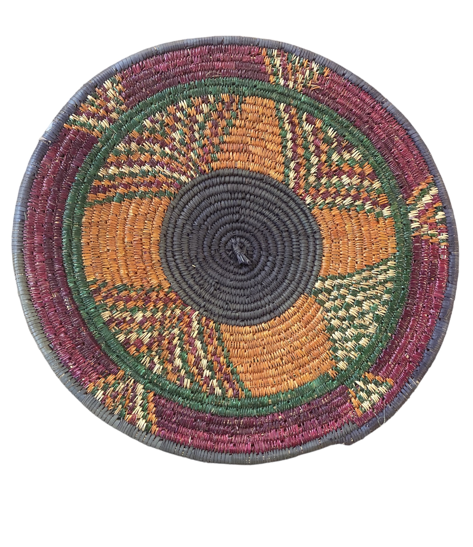 Flat Ethiopian Basket - Measures 12\" - 14\"