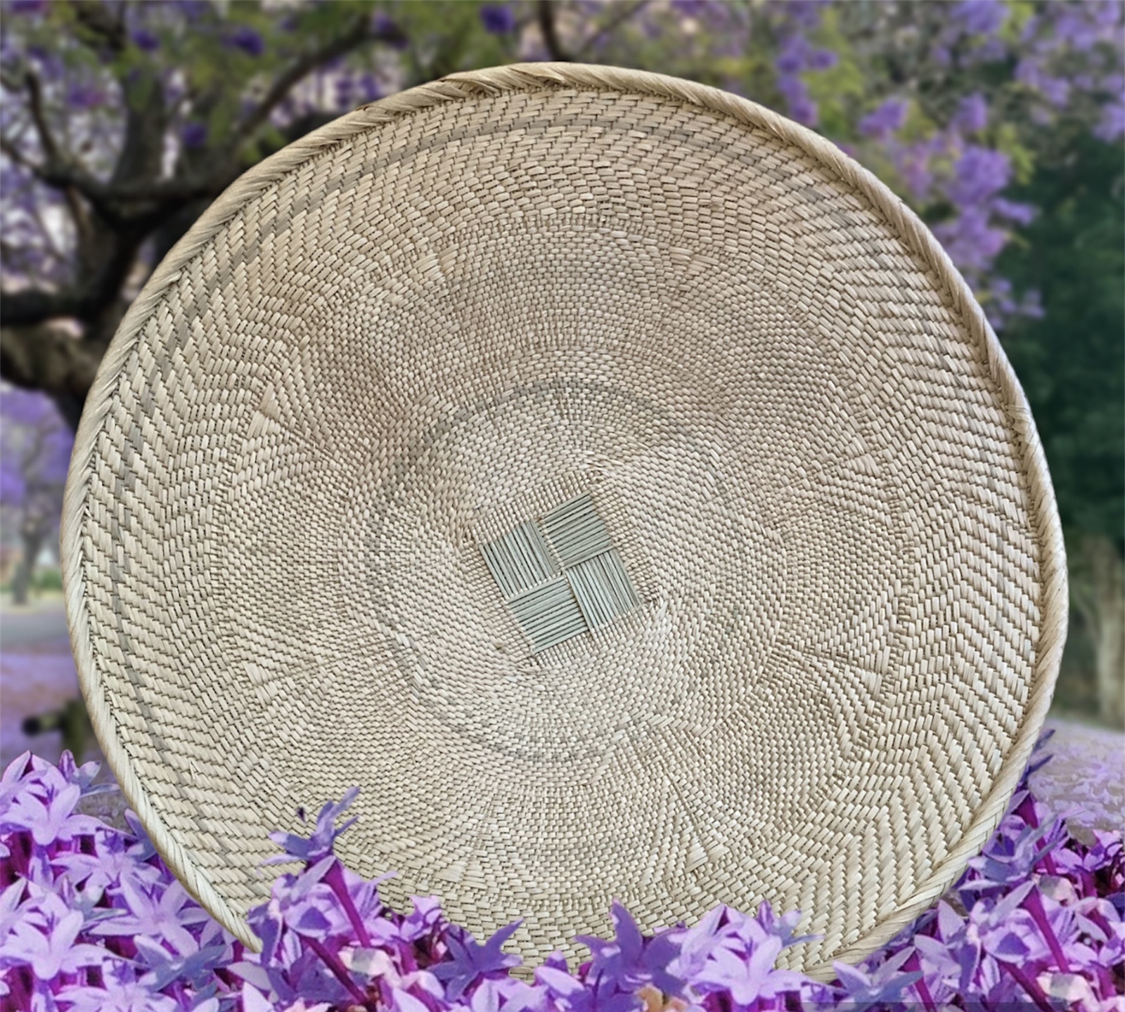 Natural Flat-shaped Binga Basket - Zimbabwe - 23 1/2\" dia #4