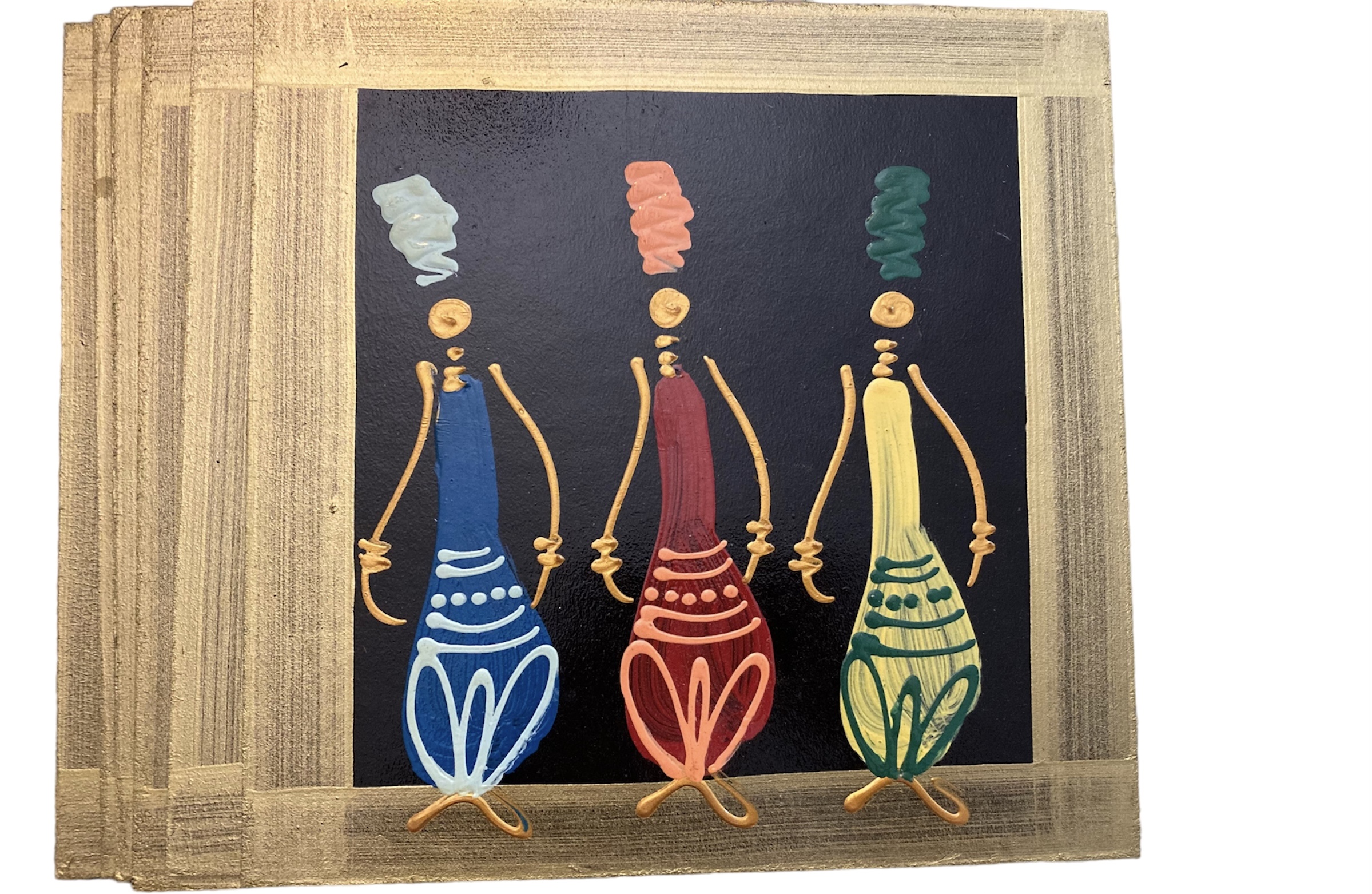 Placemats - Set of 6 - African Ladies Multi Color Gold