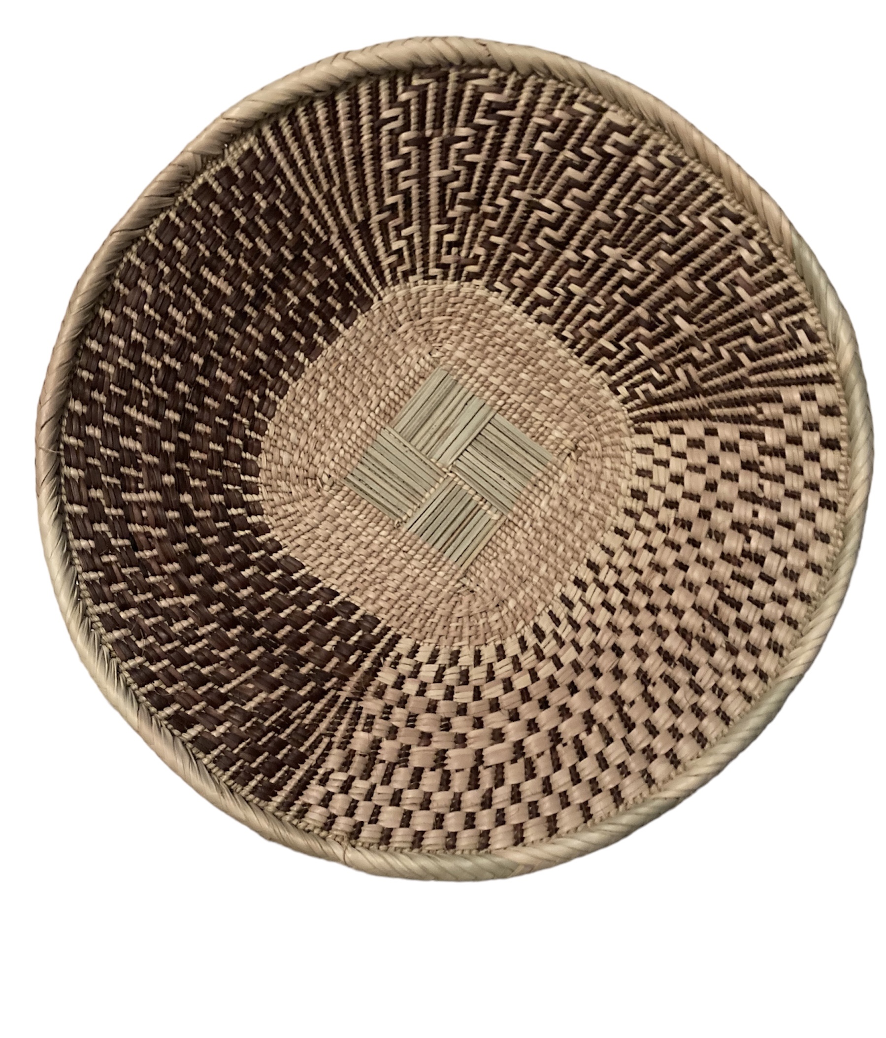 Tonga Basket from Zimbabwe - Design #002 - 13 1/2\" dia.