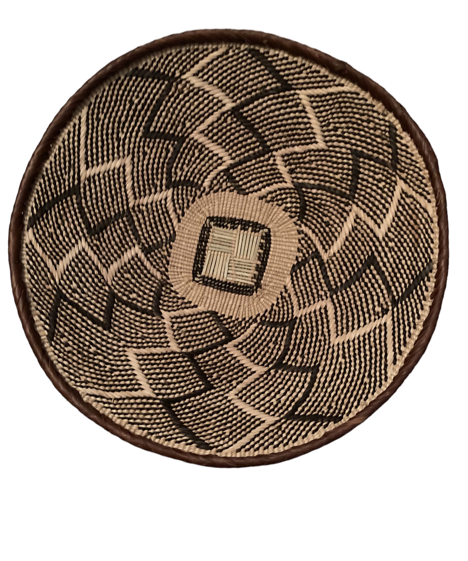 Tonga Basket from Zimbabwe - Design #034 - 14 1/2\" dia.