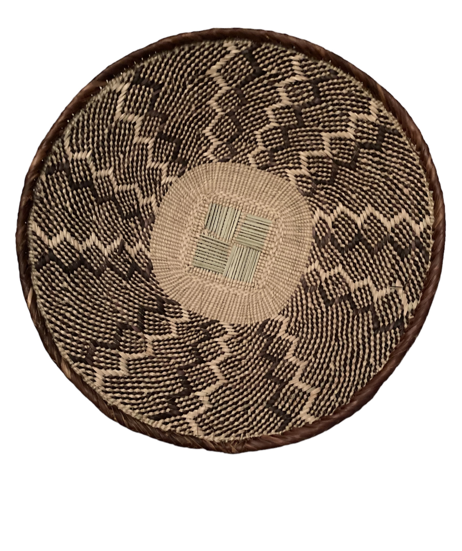 Tonga Basket from Zimbabwe - Design #006 - 15\" dia.