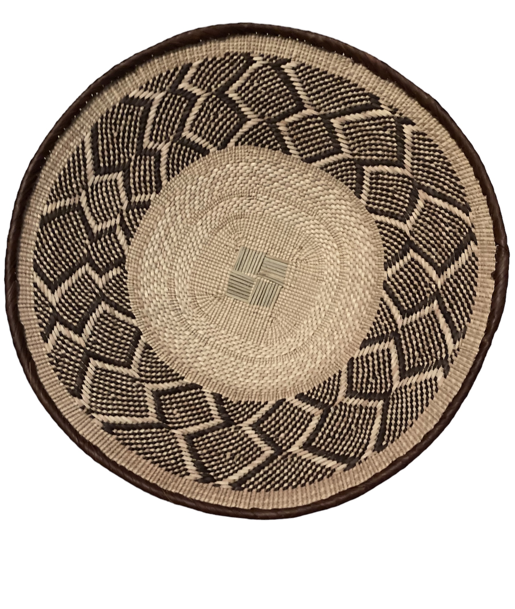 Tonga Basket from Zimbabwe - Design #008 - 15 /12" dia.