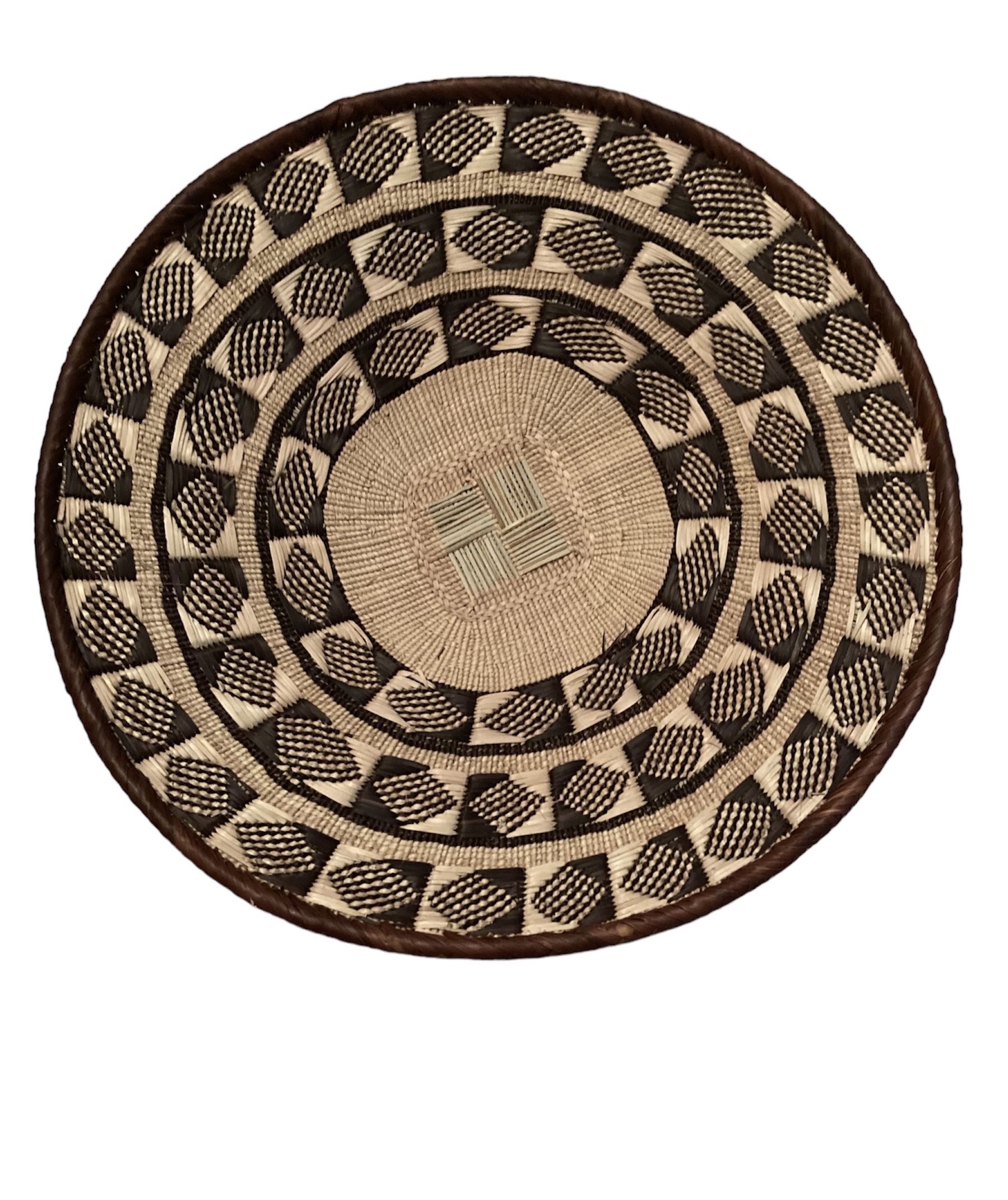 Tonga Basket from Zimbabwe - Design #012 - 16\" dia.