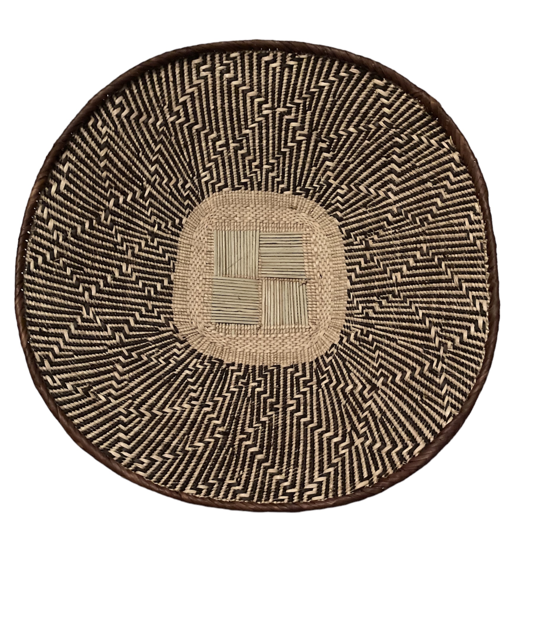 Tonga Basket from Zimbabwe - Design #014 - 17 1/2\" dia.