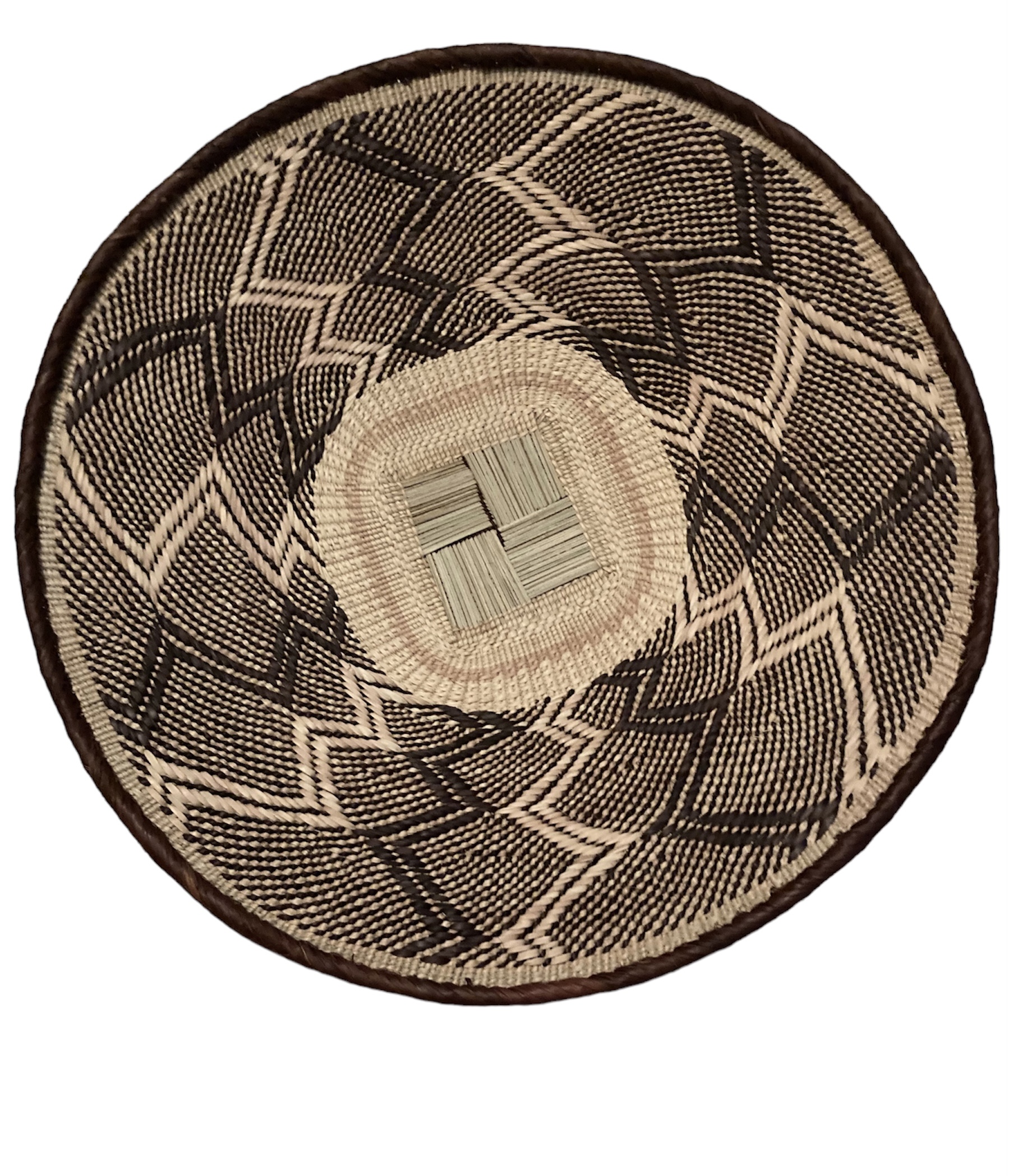 Tonga Basket from Zimbabwe - Design #018 - 18 1/2\" dia.