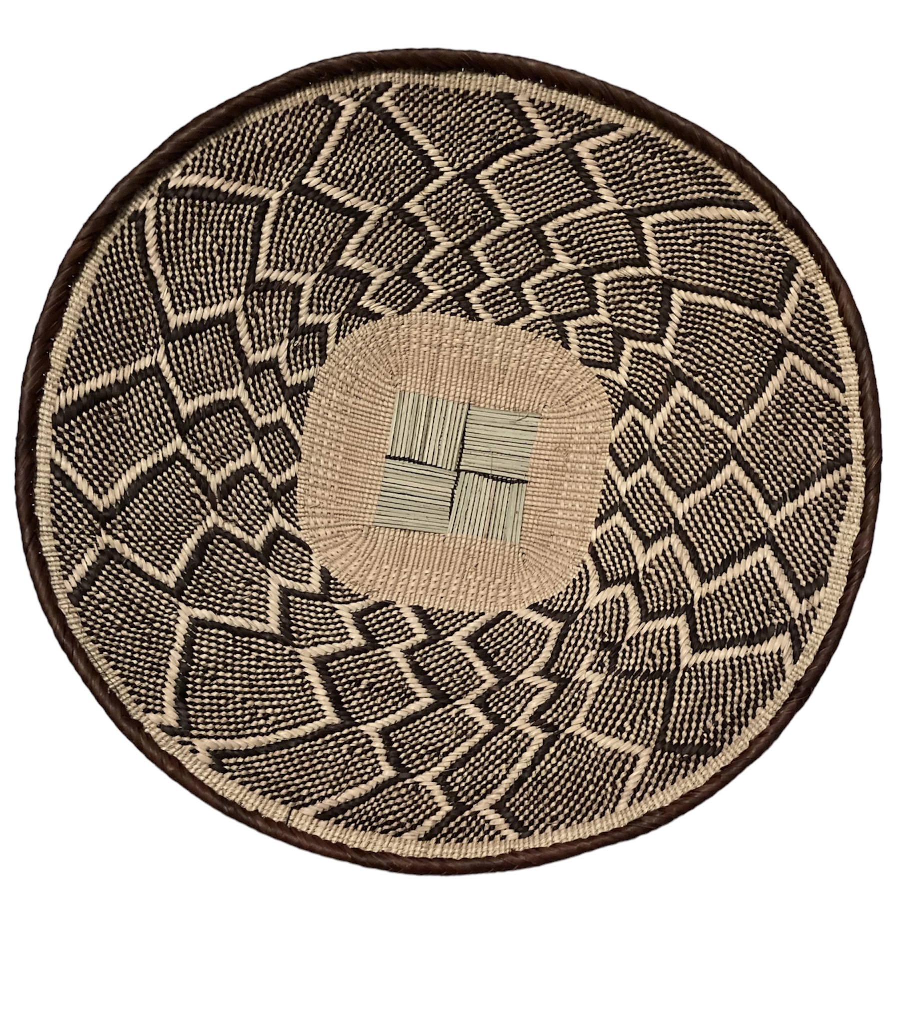 Tonga Basket from Zimbabwe - Design #019 - 18 1/2\" dia.