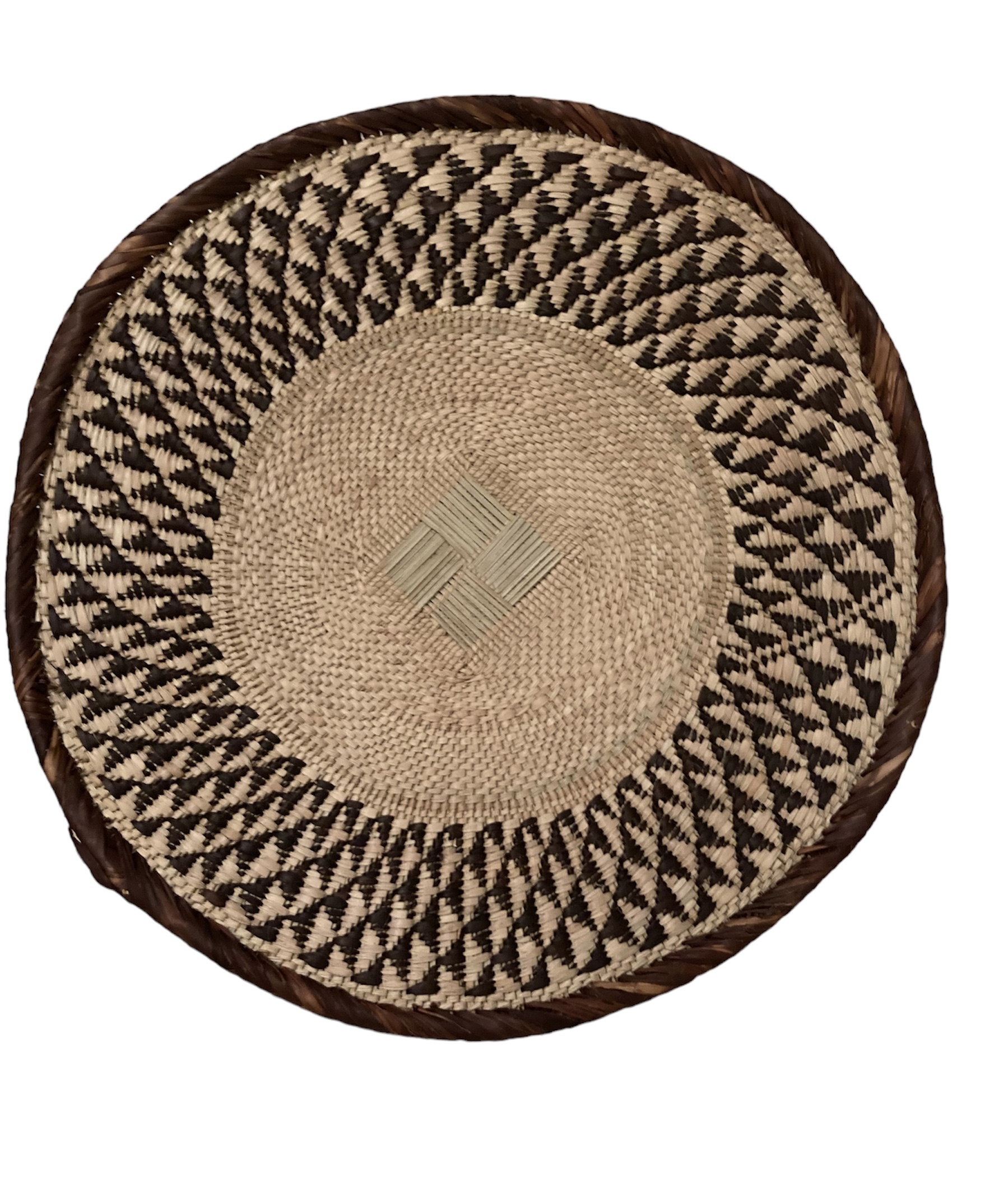 Tonga Basket from Zimbabwe - Design #021 - 19\" dia.