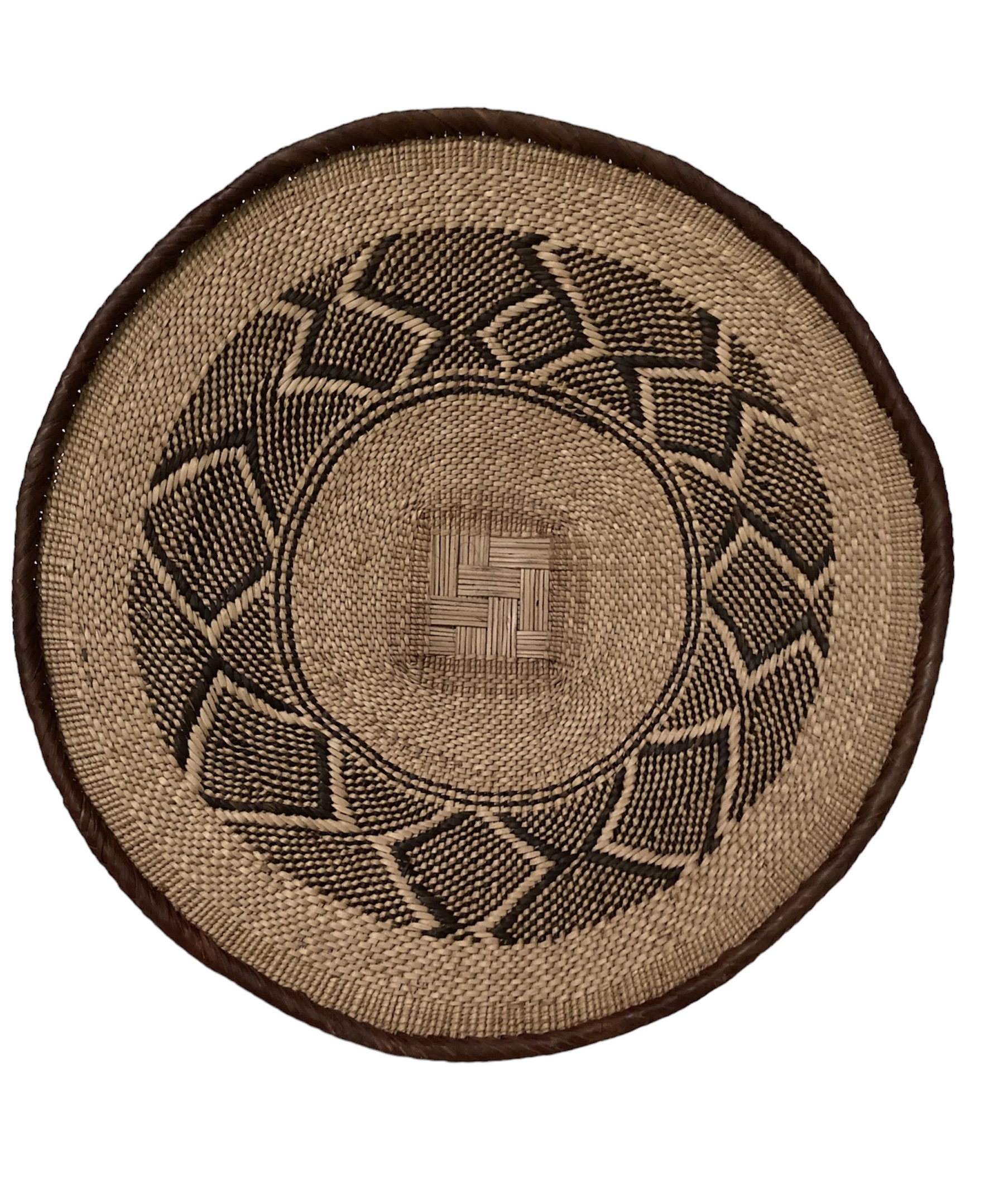 Tonga Basket from Zimbabwe - Design #022 - 19\" dia.
