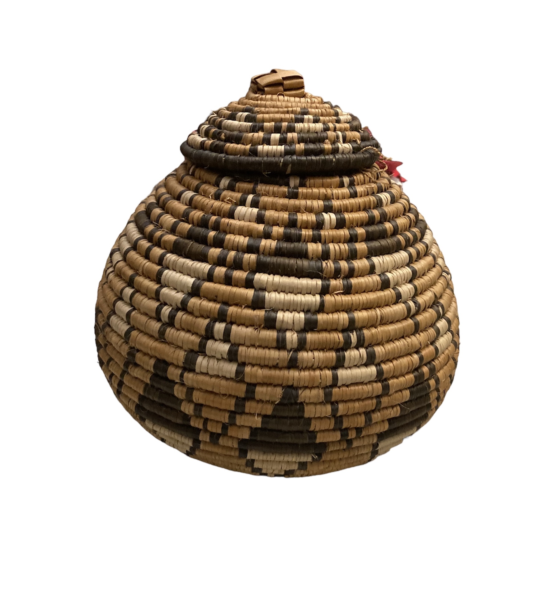 Zulu Ukhamba Lidded basket 015 - 9" x 9" x 9"