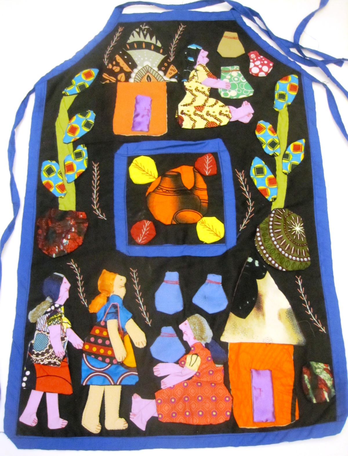 African Weya Art Apron - Sadza Applique #002