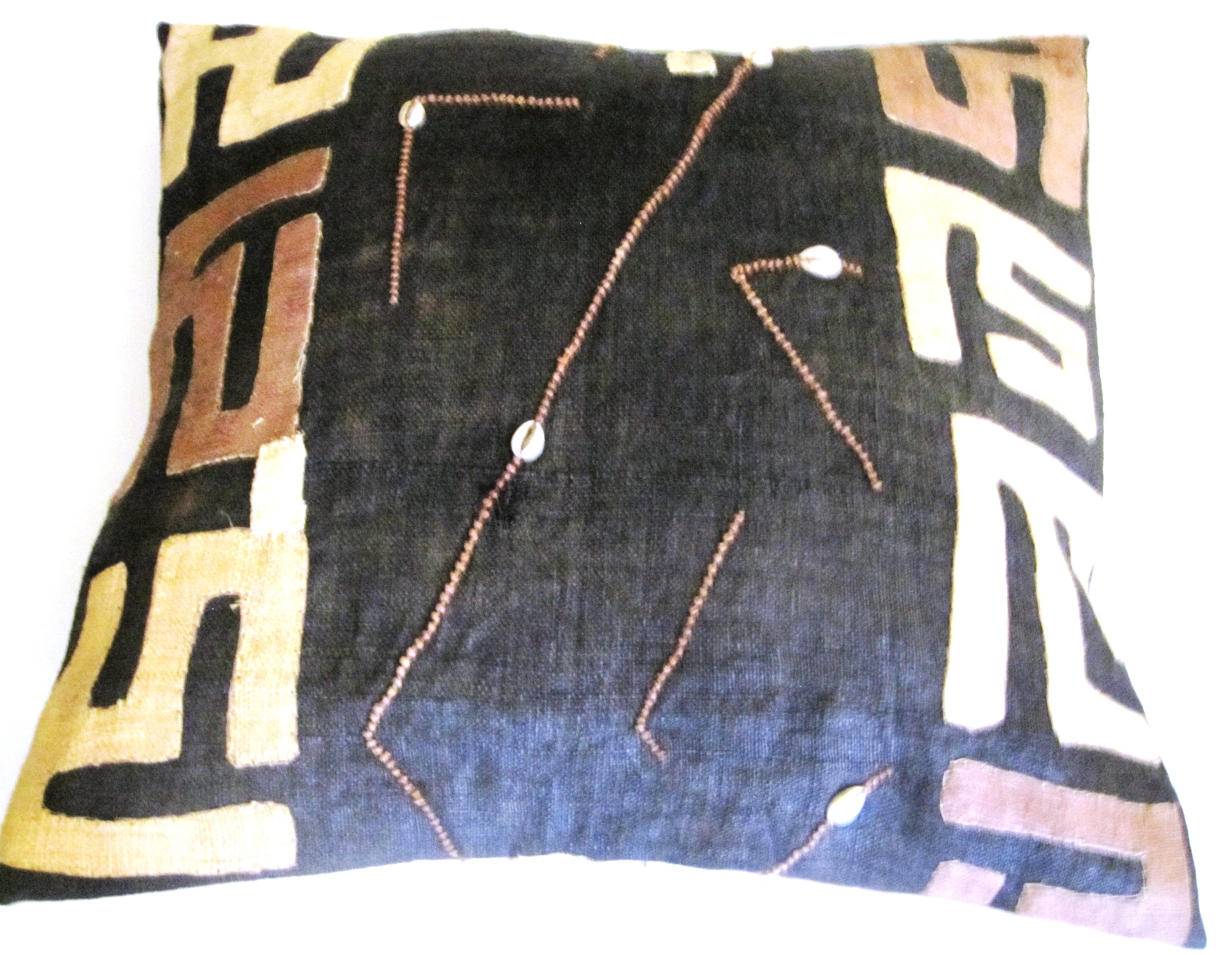 Vintage Kuba Cloth Pillow from Congo #V15