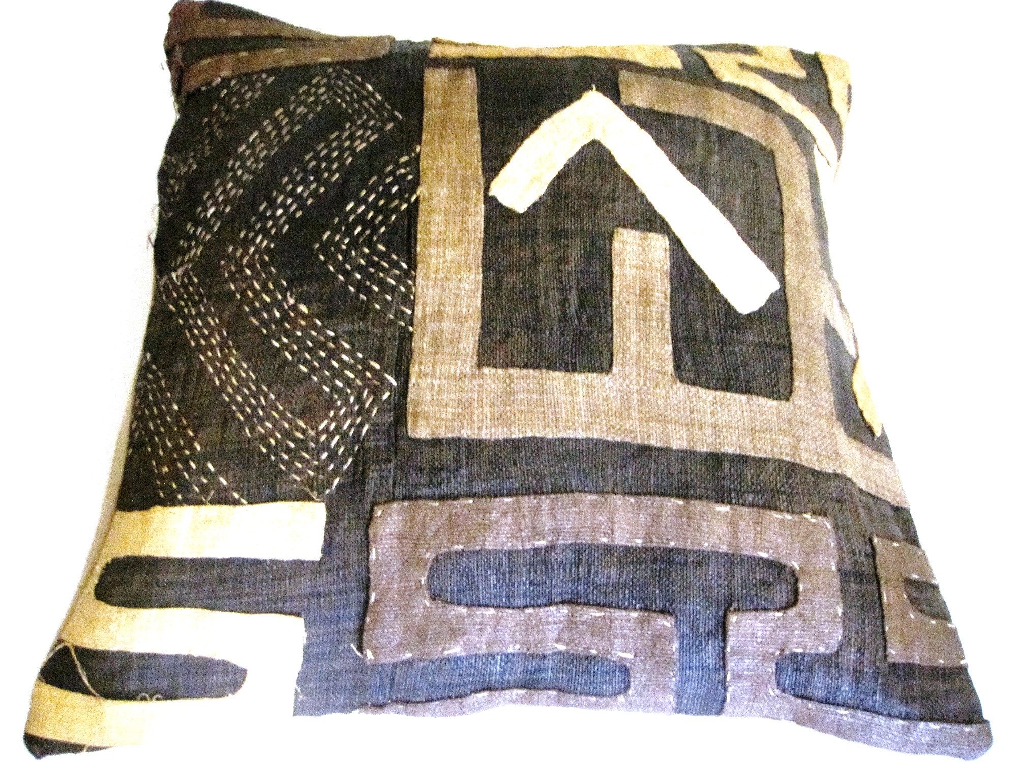 Vintage Kuba Cloth Pillow from Congo #V18