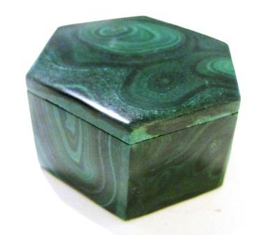 Malachite Box #007 - Hexagon Design
