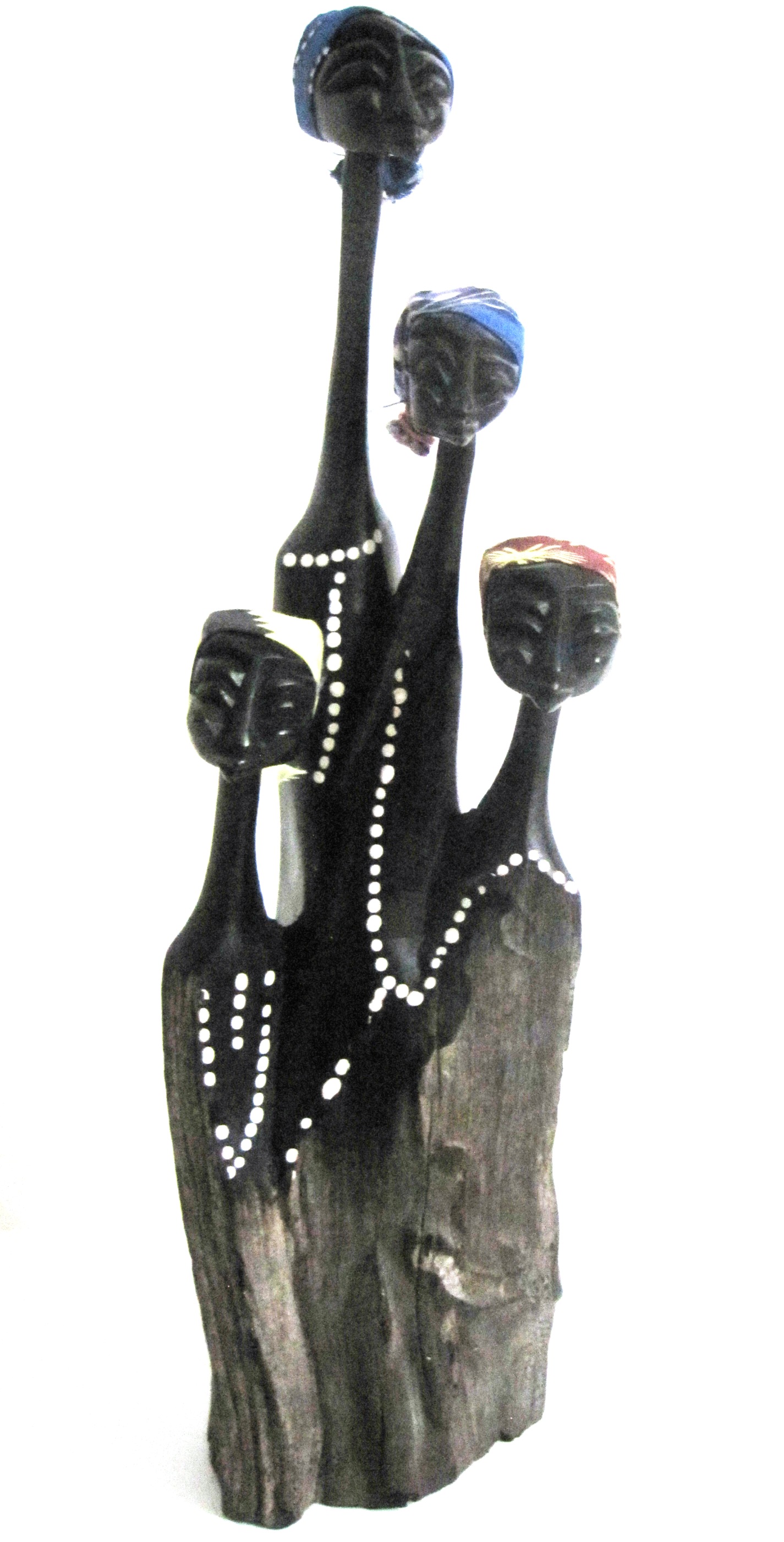 Village Group of Friends Ebony Wood Art #001