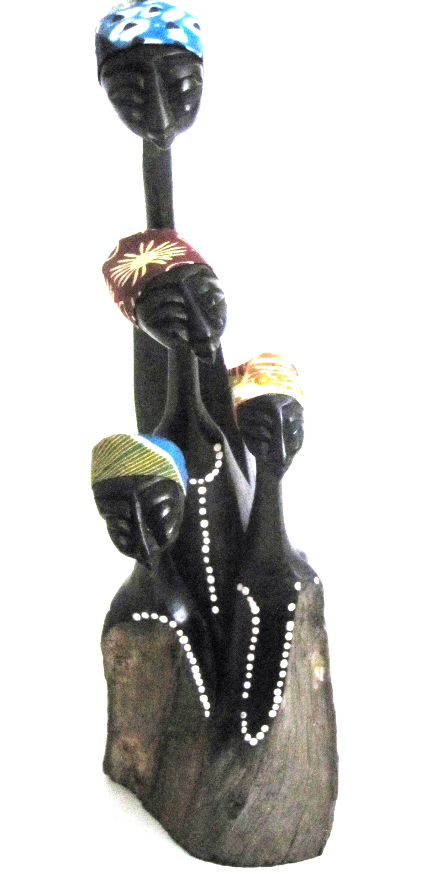 Village Group of Friends Ebony Wood Art #002