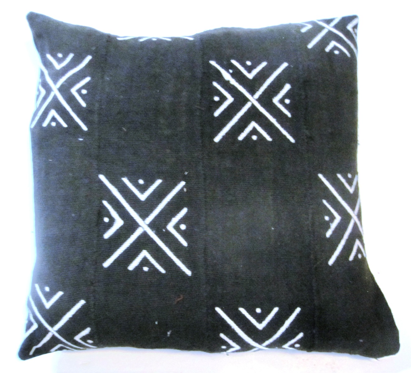 Bogolan Mud Cloth Cushion Cover - Black & White - Design #002