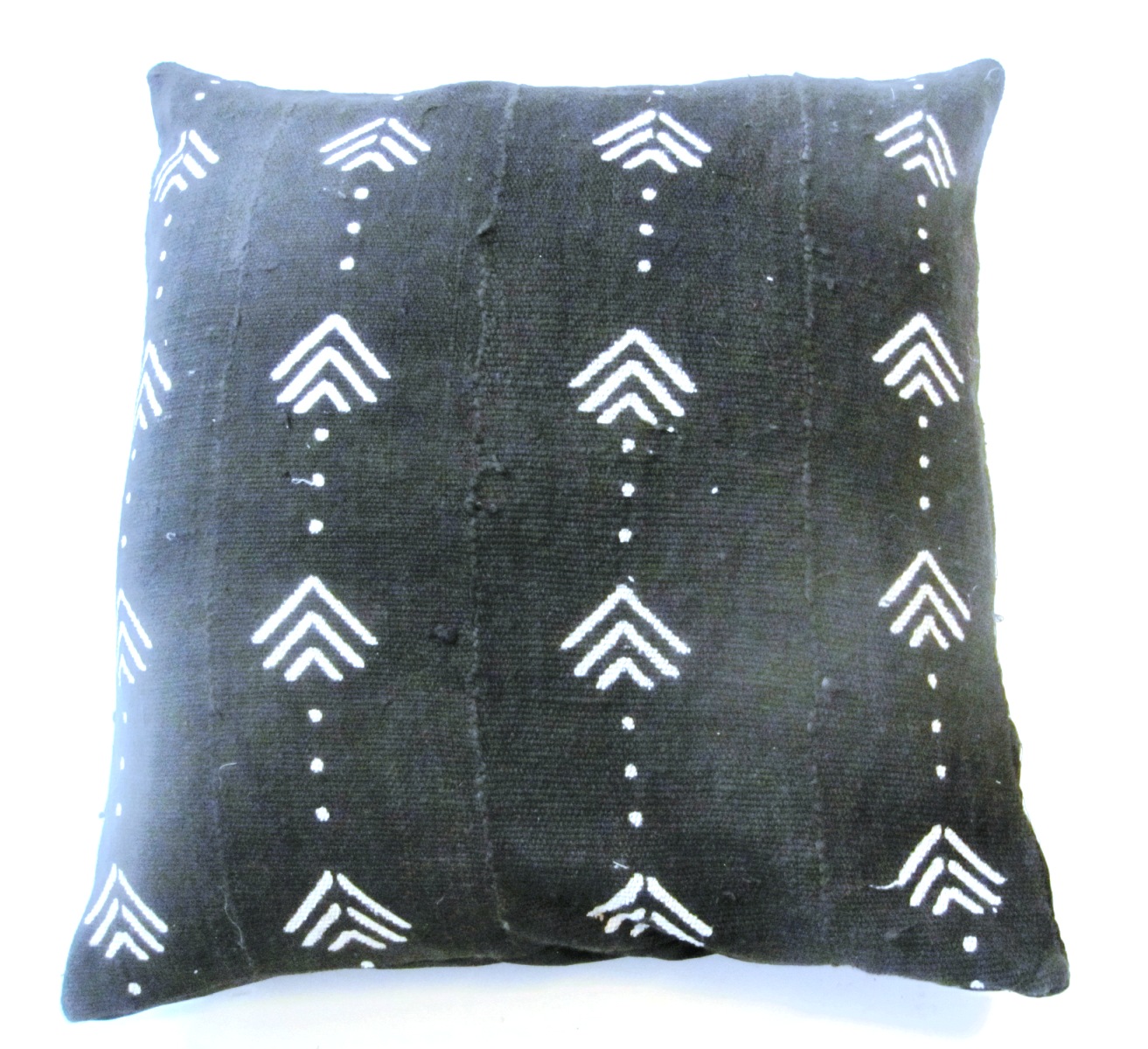 Bogolan Mud Cloth Cushion Cover - Black & White - Design #003