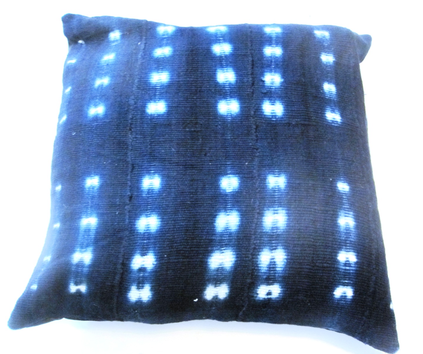 Pillow made from Vintage Mali Indigo Fabric