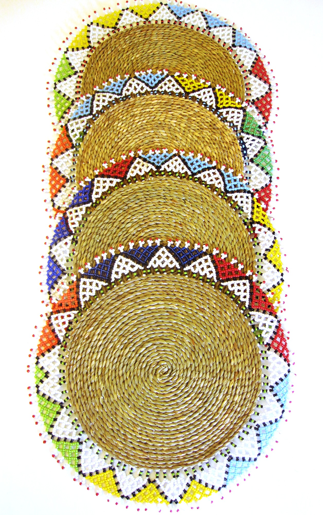 Ndebele Grass & Bead Placemat - Multicolor - Large