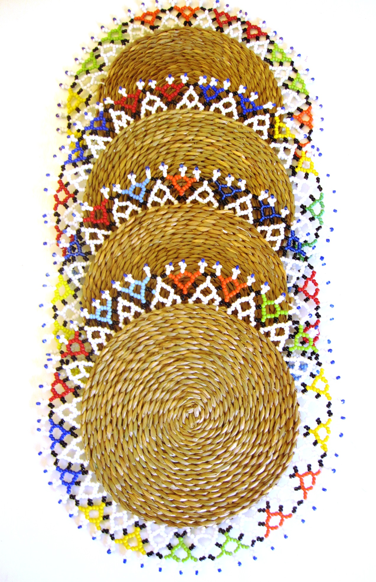 Ndebele Grass & Bead Placemat - Multicolor - Medium