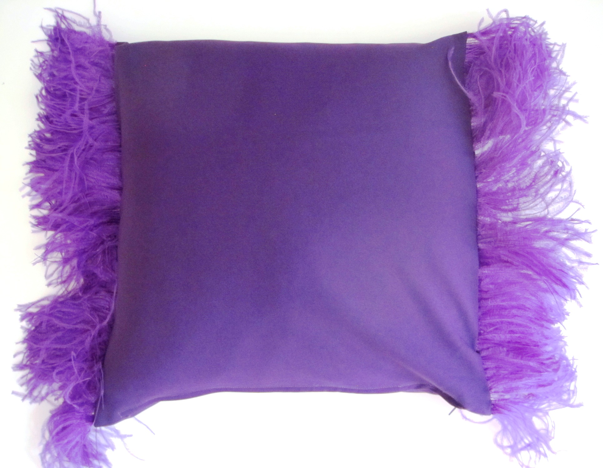 Designer Ostrich Feather Decorative Pillow - Camelus