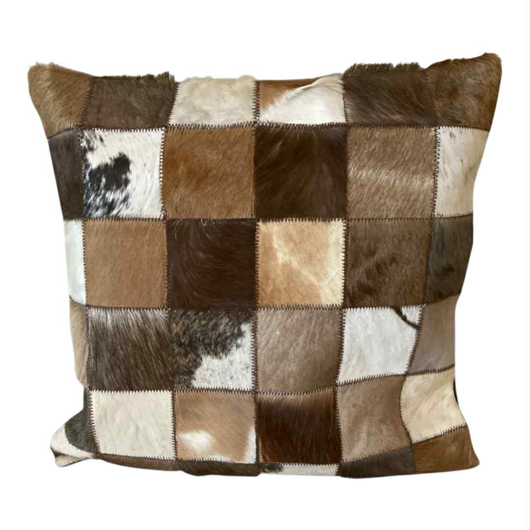 Patchwork Hide Mix Cushion Cover - Namibia #007