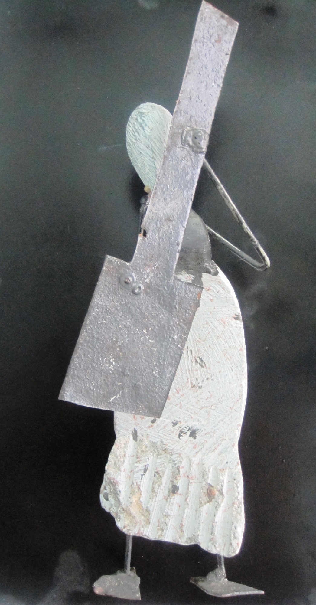 Abstract Sapolite Stone & Metal Figurine #002