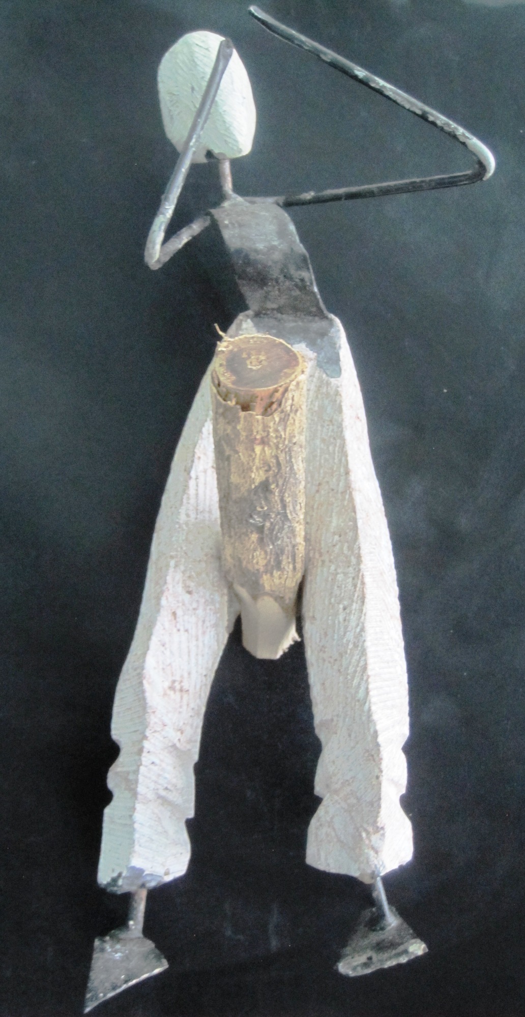 Abstract Sapolite Stone & Metal Figurine #010