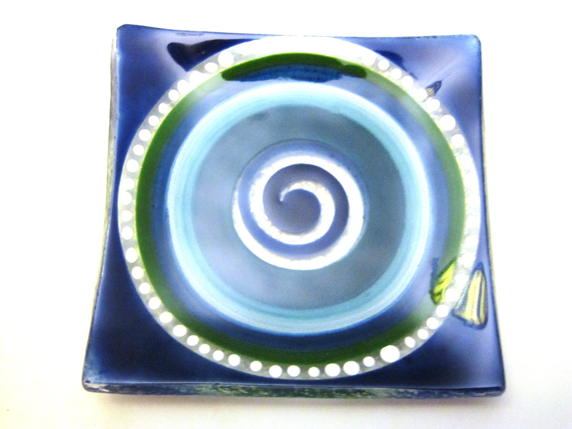 Handcrafted Glass Mini Square Plate #004