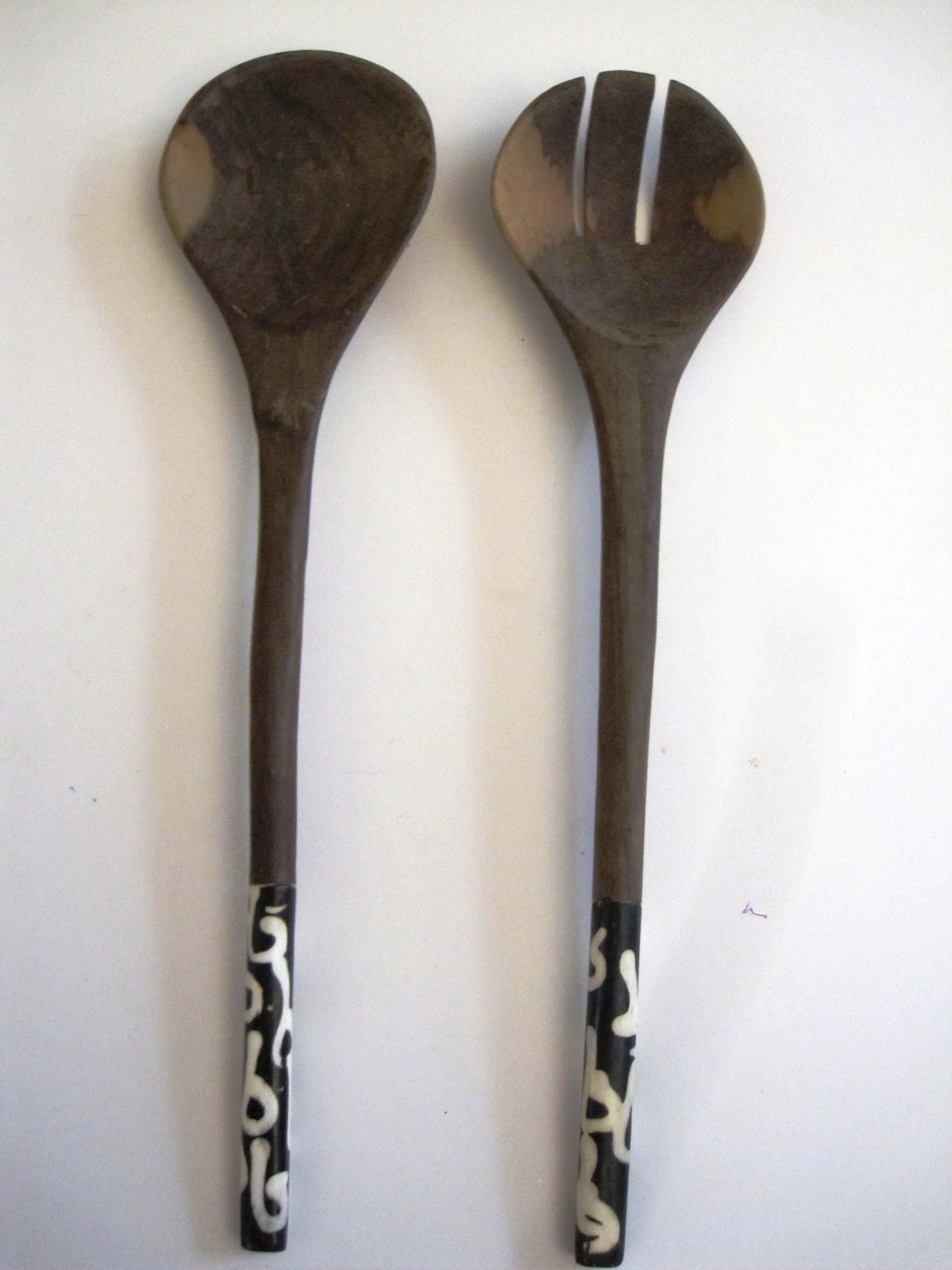 Bone/Wood Salad Server Server Set #006