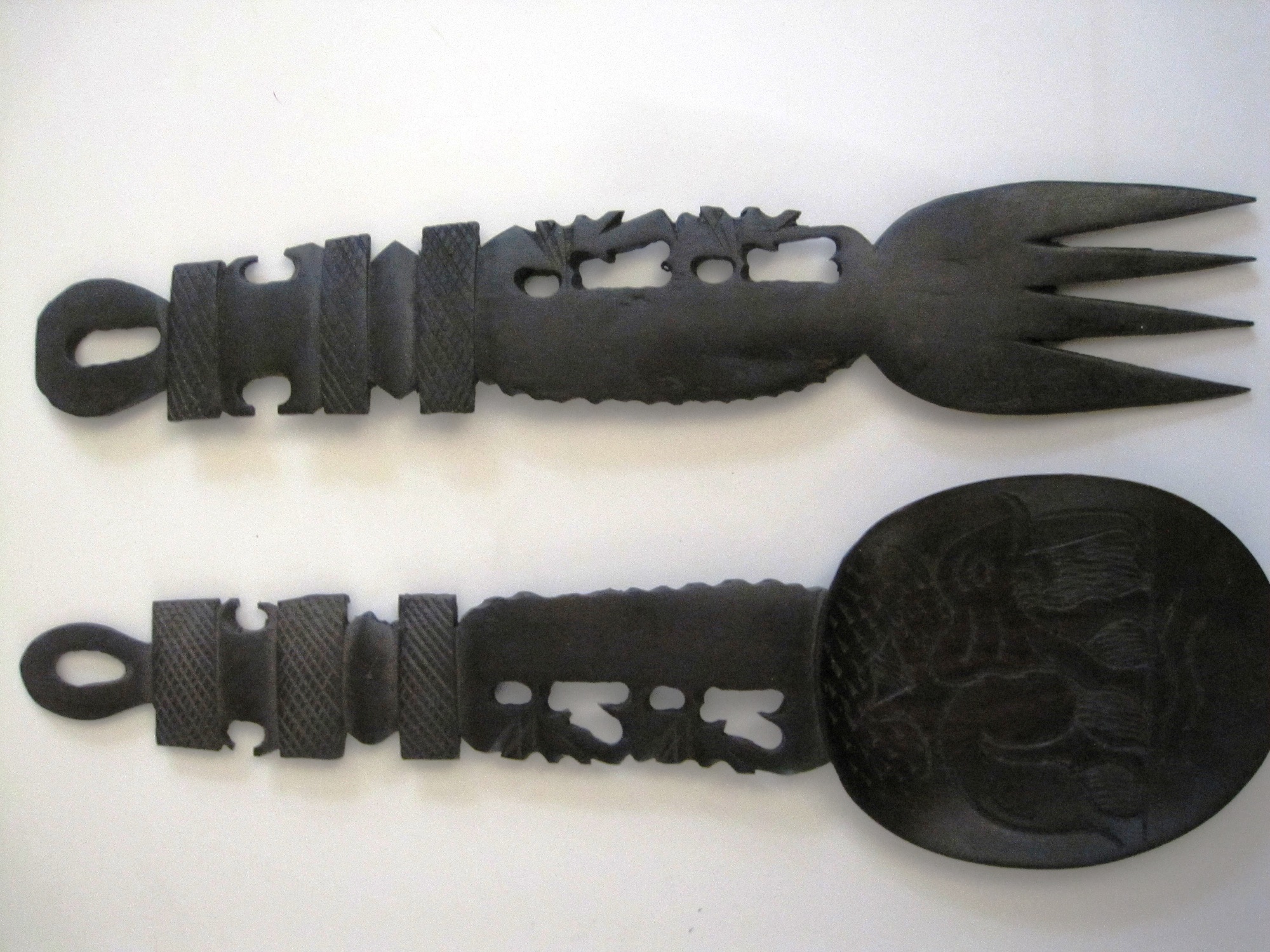 Ebony Ele Salad Server Set #001