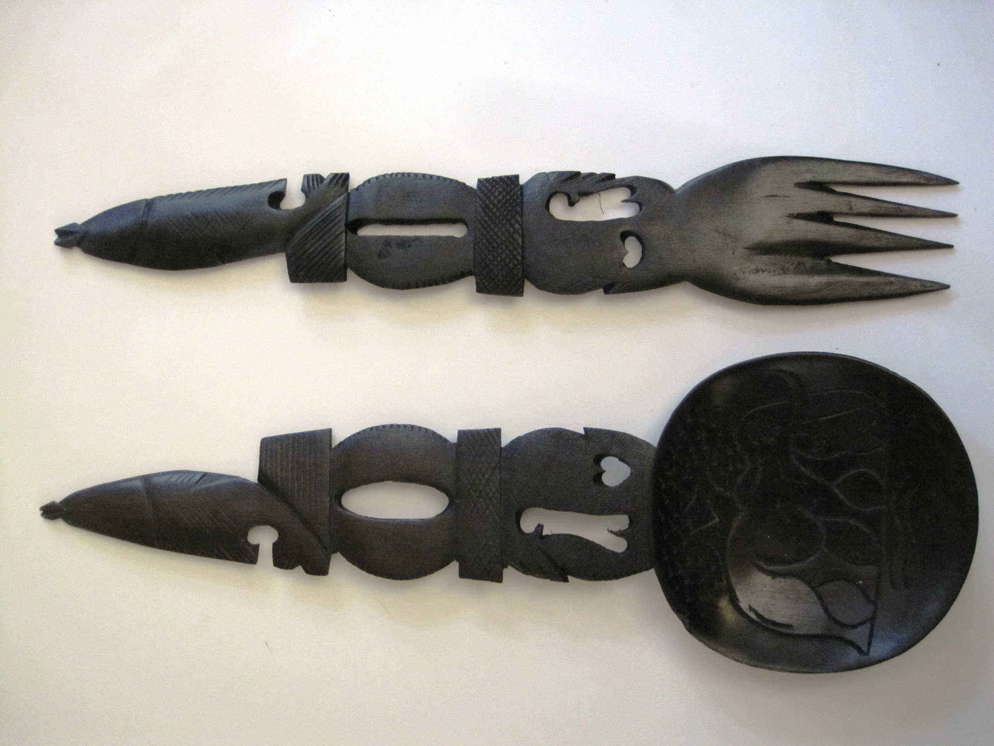 Ebony Ele Salad Server Set #005